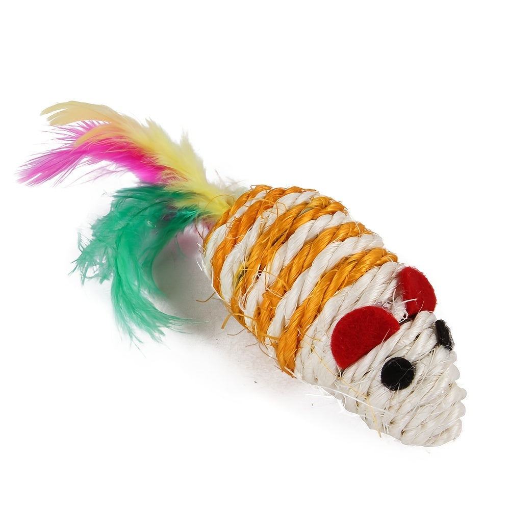 Myuilor Cat Toys Kitten Set includes Interactive Collapsible 3 Way Cat Tunnels and Cat Feather Toy, made of Polyester and does not require batteries.