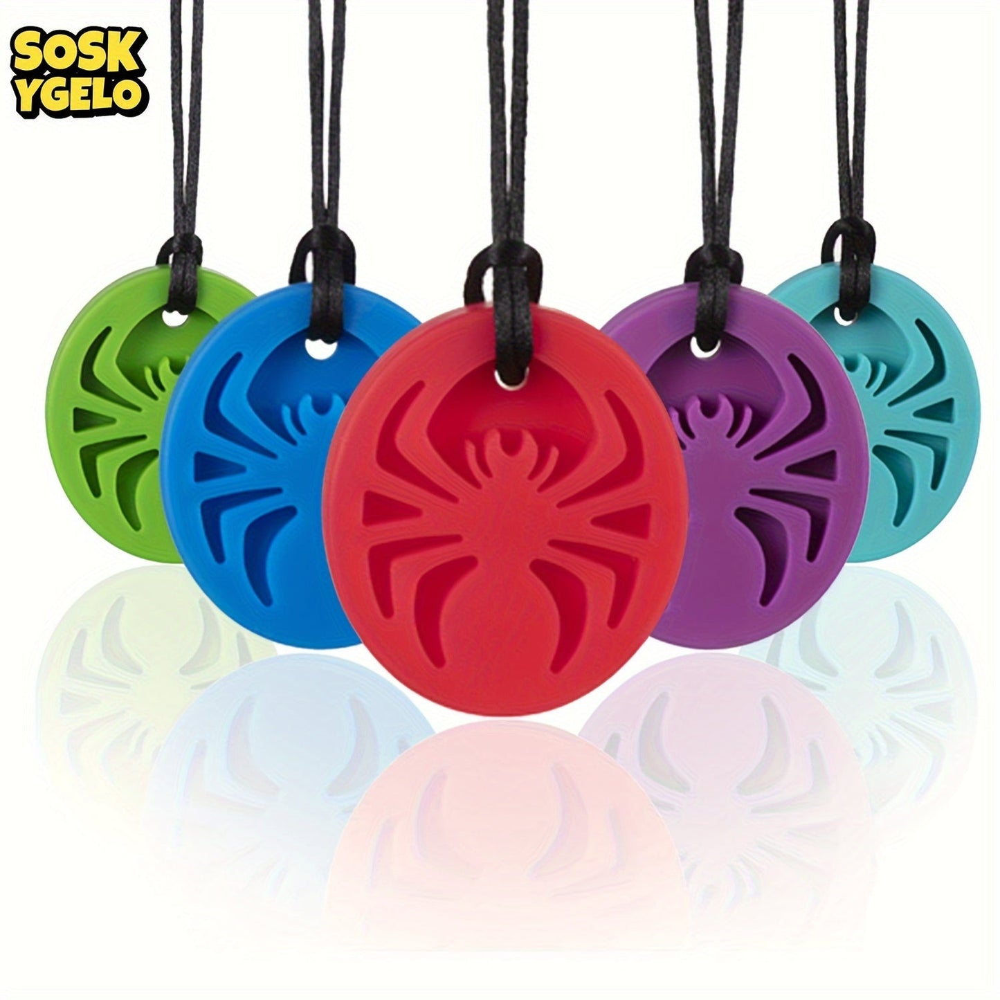 SOSKYGELO Spider Chew Necklaces: Fun and Safe Chew Toys for Kids, Perfect for Teething and Chewing