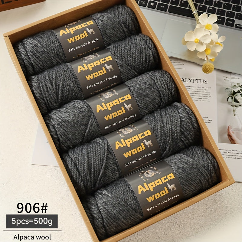 500G Alpaca Wool Yarn, 245 Thick Knitting Needles, Multi-Colored Kit for Autumn and Winter Fashion DIY Projects. Includes Yarn for Sweaters, Cardigans, Scarves, Hats, Gloves, Pants, and