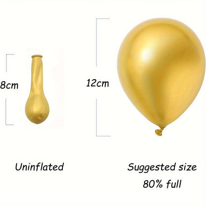 50 metallic balloons for various occasion decorations.