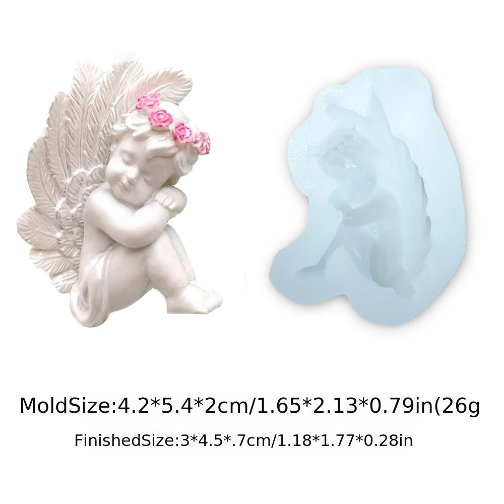 One cute Cupid and Angel silicone fondant mold perfect for creating DIY cake decorations and molding chocolate.