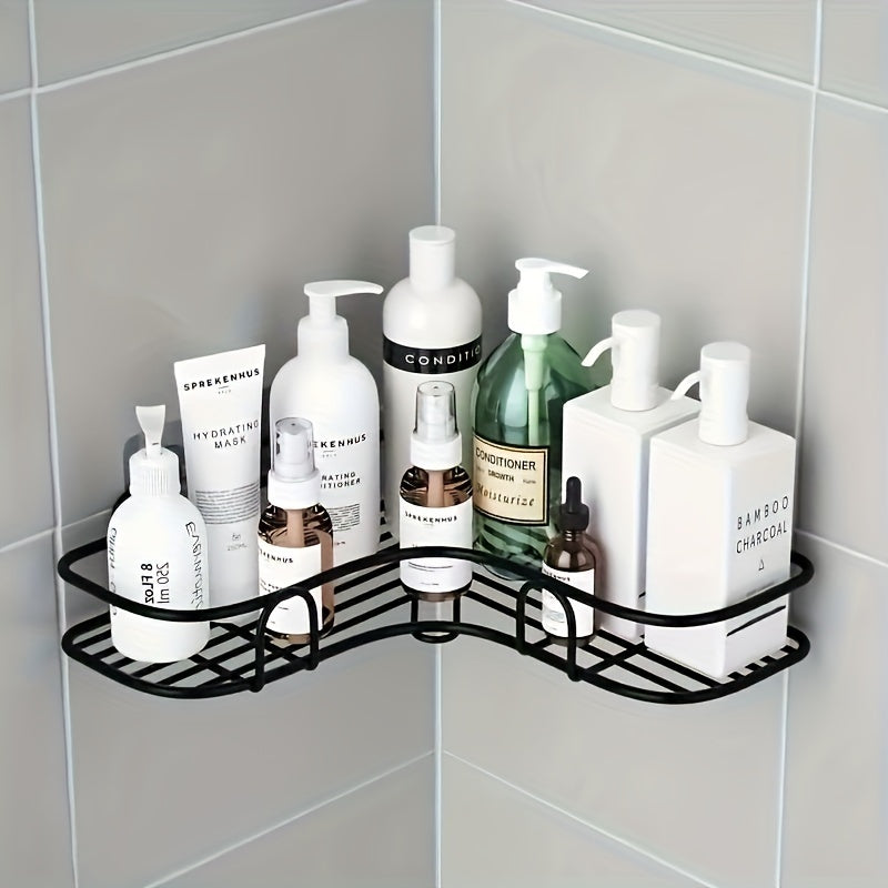 1pc Corner Shower Shelf for Bathroom Storage and Organization, with Shampoo Soap Holder and Caddy Basket.