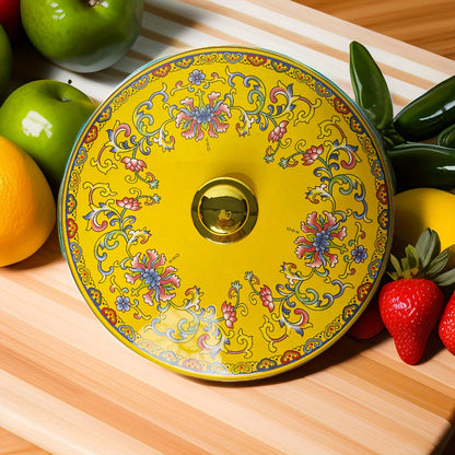 Sturdy Enamel Mixing Bowl with Lid - Spacious Salad Basin for Kitchen & Dining Room Use