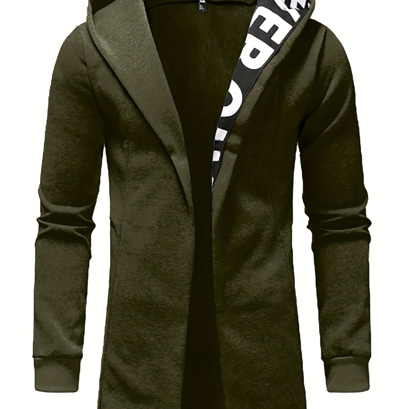 Men's hooded cardigan sweater jacket, made of 95% polyester and 5% elastane with slight stretch knit fabric in a solid color. Regular fit for spring/fall, weighing 220g/m².