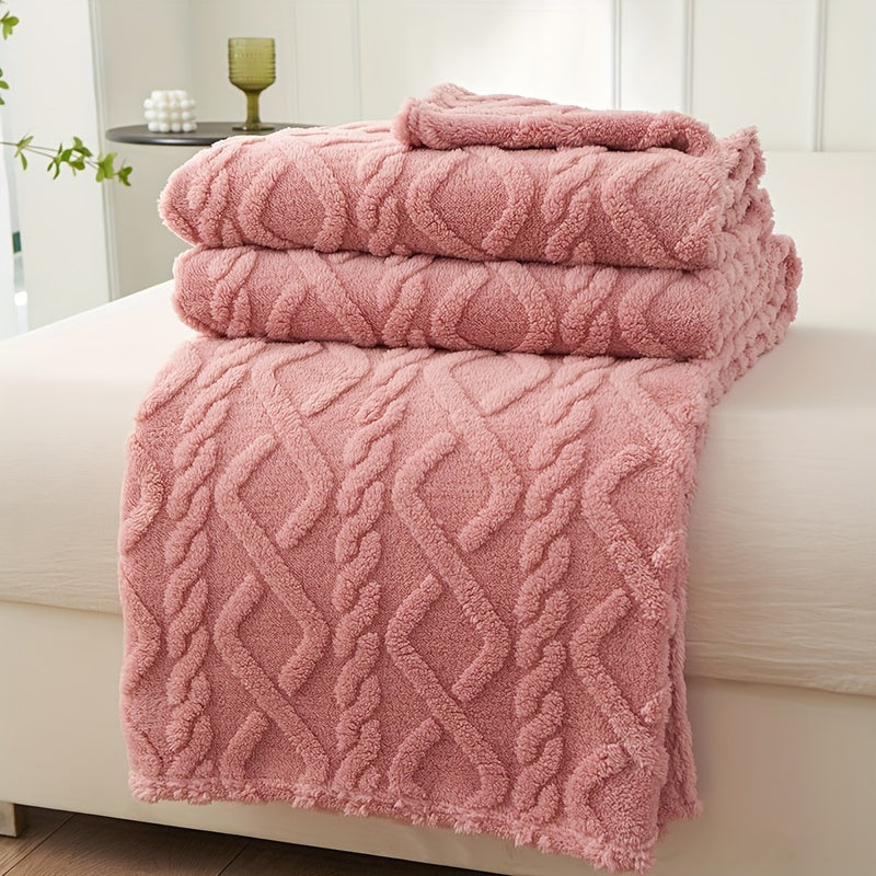 One piece of Flannel Blanket, perfect for your sofa, with a plush, soft texture that is both cozy and comfortable. This 3D Jacquard woven blanket is ideal for adding a touch of style to your home decor. Lightweight yet warm, this blanket offers a