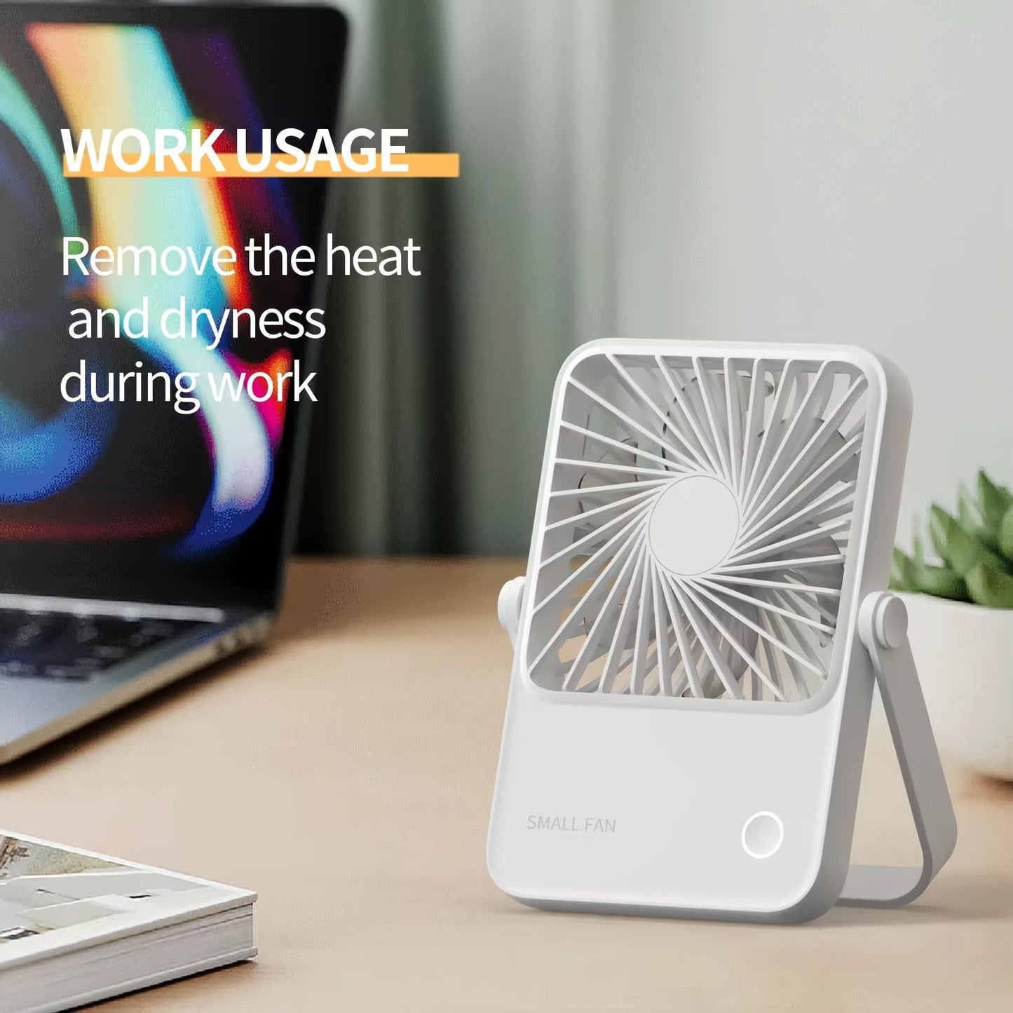 2024 Mini Portable USB Fan - Silent, Rechargeable for Desktop & Wall Mounting with High-Speed Performance Ideal for Indoor and Outdoor Use