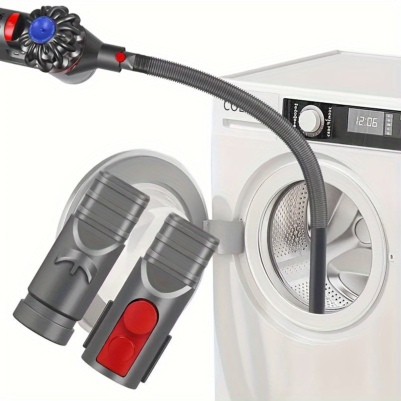 Soft, long hose cleaning accessory with 2 connectors for V6 V7 V8 V10 V11 V12 V15 cordless vacuums, providing flexible crevice extension for corners and gaps.