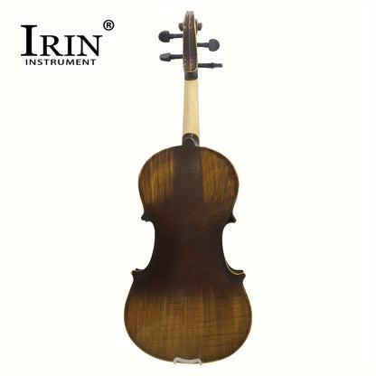 IRIN AV-207 Glossy Violin with Basswood Chin Rest, Precision Pegs, Clear Layers - Deep Brown Finish, Lightweight & Durable Design for Enhanced Sound Quality, Includes Accessories