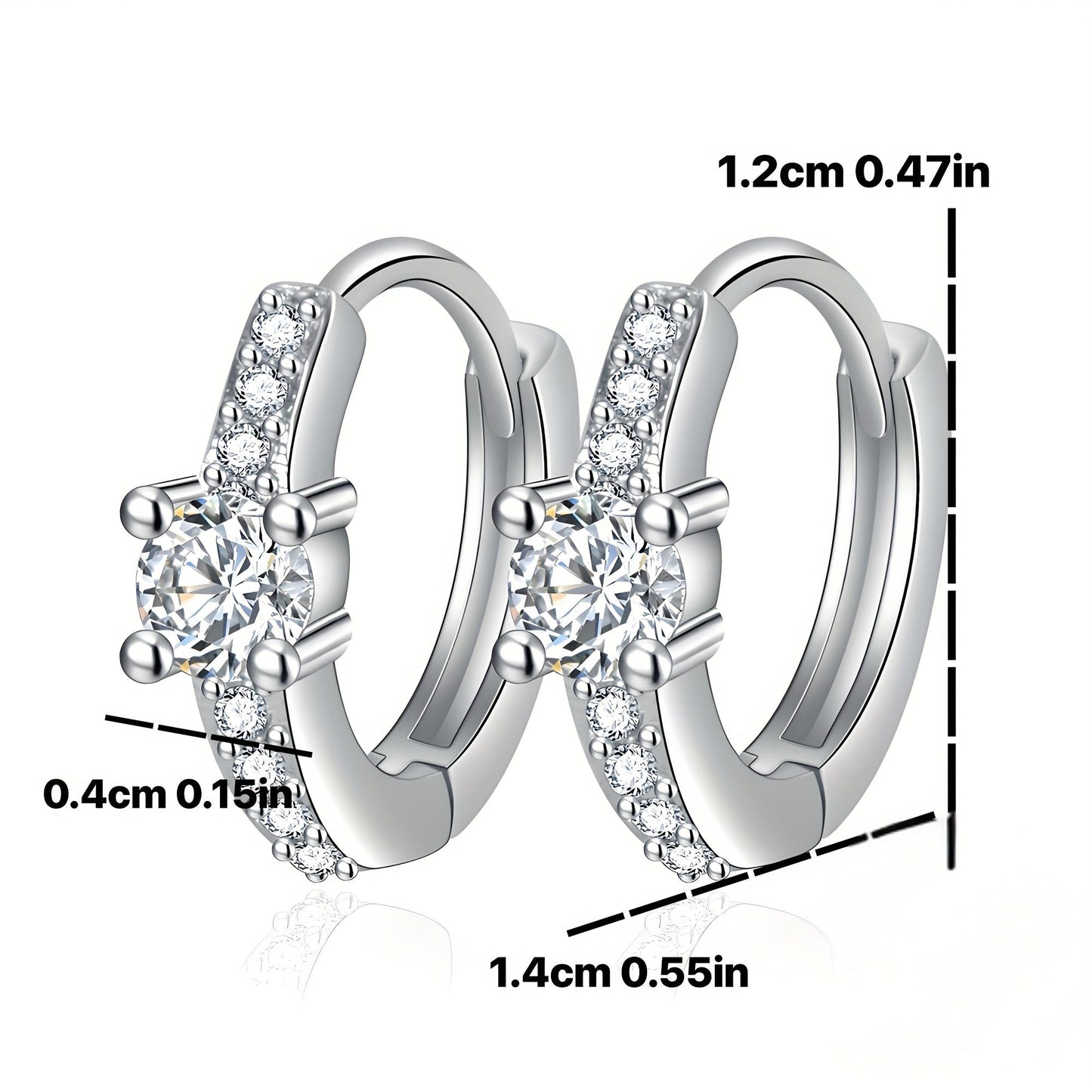 A chic and stylish pair of S925 Silvery earrings, featuring a retro, exquisite design with trendy and luxurious appeal. These earrings exude elegance and sweetness, adorned with shiny rhinestones in a round hollow shape. The high-end design showcases a