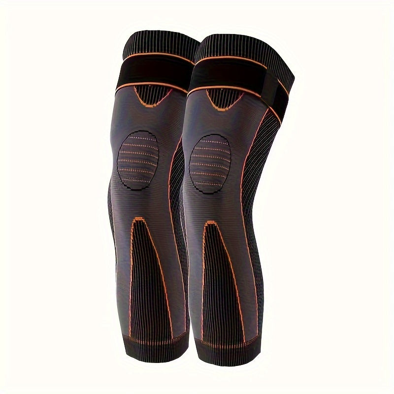 1 Pair of Extra Long Compression Leg Warmers with Elastic Band, Unisex for Basketball and Football