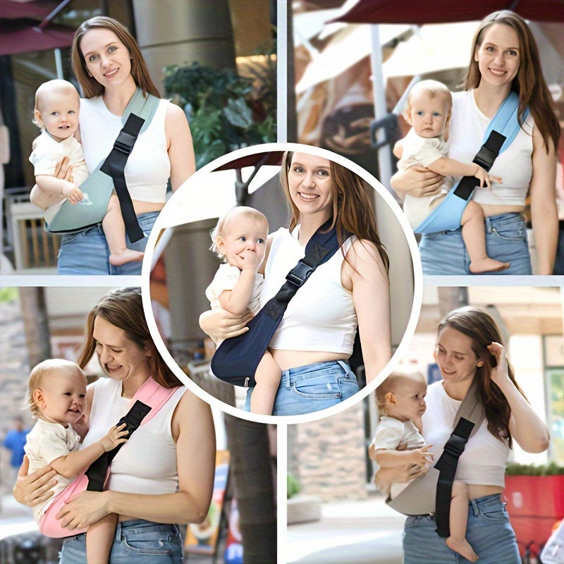 Versatile Front-Facing Baby Carrier with Waist Strap and Sitting Stool, Suitable for All Seasons, Lightweight and Comfortable for Babies