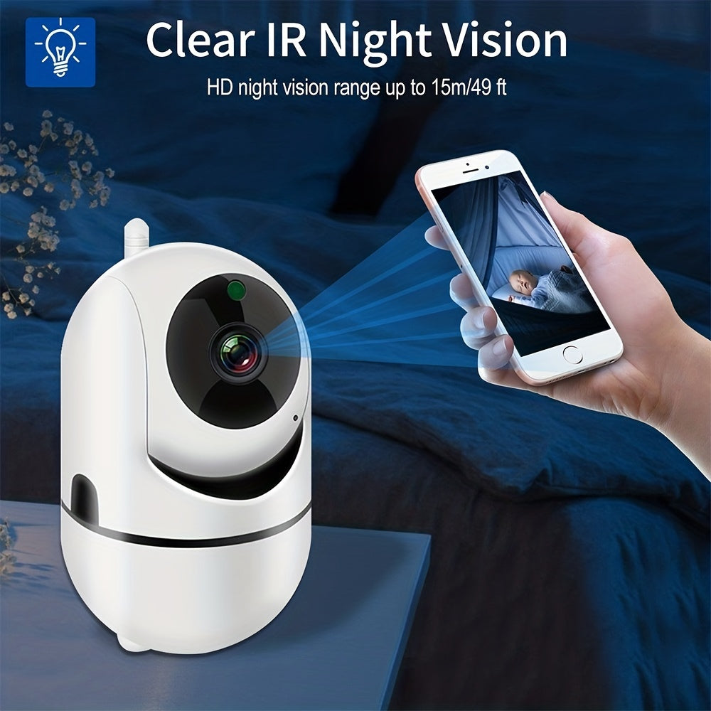 1pc 1080P HD Camera with 2.4G Wireless Wifi, Automatic Tracking, Motion Detection, Night Vision, Two-way Voice, High Security for Home Security, Baby, and Pet Monitoring