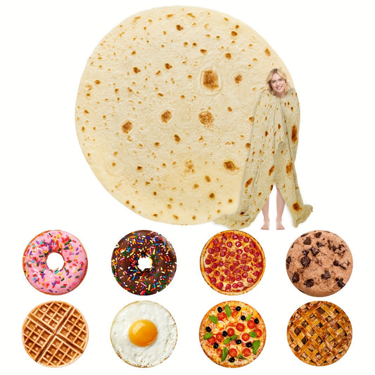 Personalized Food Themed Throw Blankets - Get cozy with our selection of unique blankets including a Tortilla Blanket, Pepperoni Pizza Blanket, Realistic Donut Blanket, Cookies Blanket, and more. These soft and comfortable blankets make a perfect gift