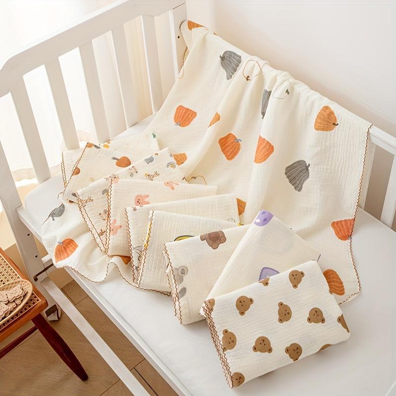 Soft and breathable infant summer thin quilt cover made of class A two-layer full gauze wrinkle cloth, perfect for an air-conditioned room.