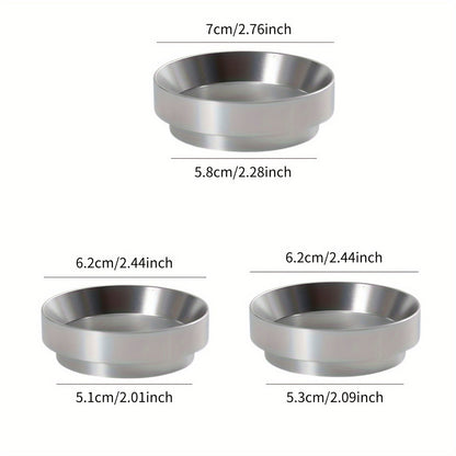 51mm, 53mm, and 58mm Coffee Catcher Rings for Grinder Handle with Anti-fly Powder and Dosing Cloth - Essential Coffee Tools