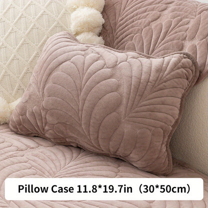 Short plush sofa slipcover for all seasons, perfect for home decor in bedroom, office, or living room. Excludes backrest, armrest, and pillow case.