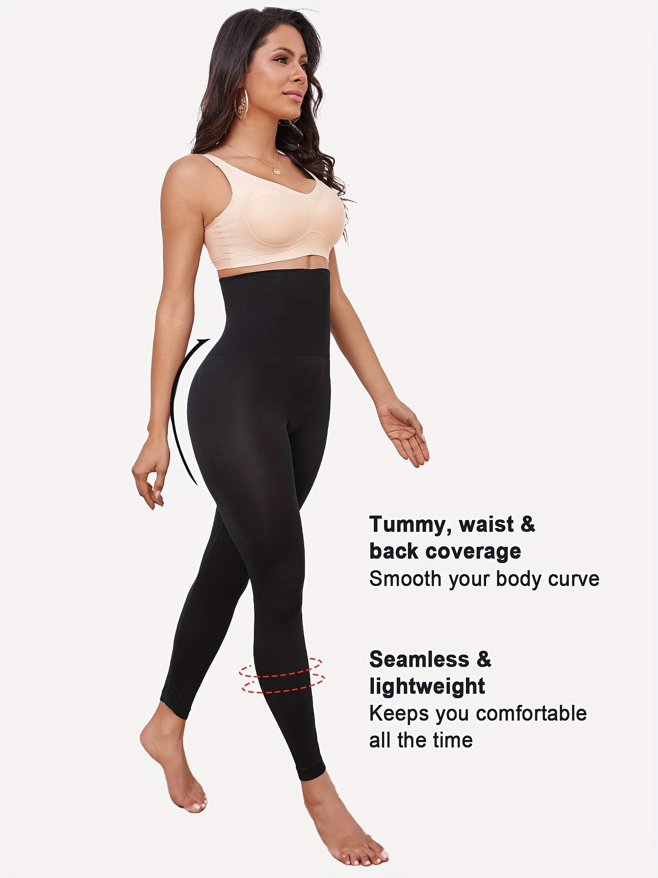 High-Waist Shaping Leggings for Women - Tummy Control, Moisture-Wicking, Breathable, Stretchy Yoga Pants for Outdoor Activities