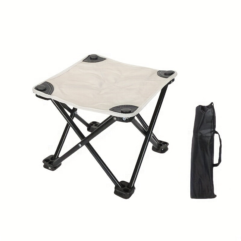 Foldable and Lightweight Black Chair - Sturdy Metal Construction, Perfect for Outdoor Activities like Camping, Beach Trips, Fishing, and Parties - Convenient Carry Handle with Fabric Seating Surface