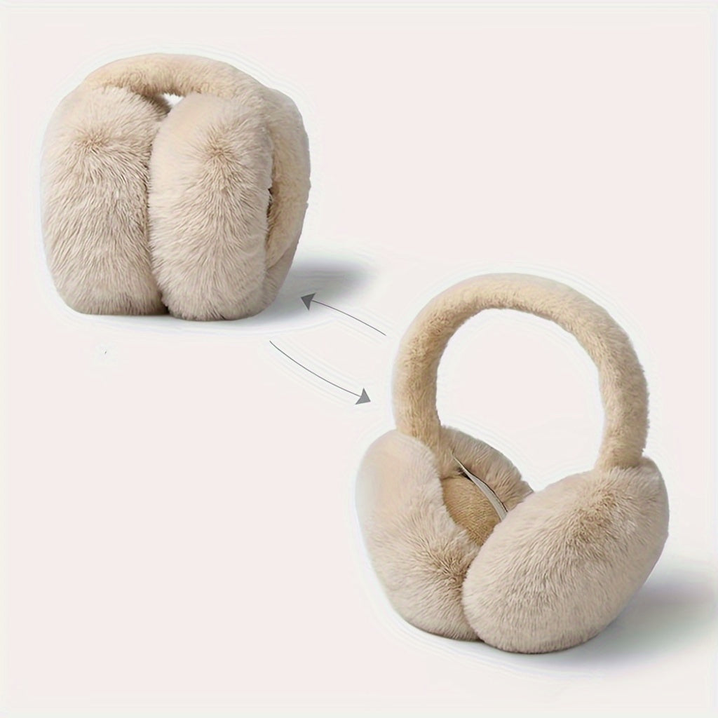 Stay Warm in Style with Velour Winter Earmuffs - Soft and Foldable Ear Warmers for Adults, Hand Washable, Snug Fit for Cold Weather Protection