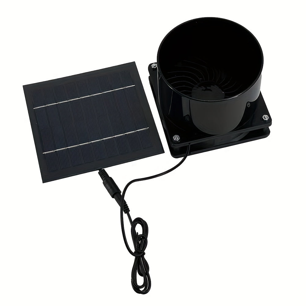 SolarVent 5W Solar Powered Exhaust Fan Kit with App Control - Portable PET Material Ventilation Fan - High-Speed Solar Panel Fan for Indoor/Outdoor Use - Perfect for Pet House, Chicken Coop, RV, Greenhouse - Batteries Not Included