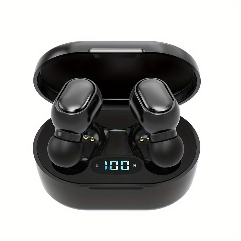 Wireless Earbuds with LED Display, High Power Capacity, Comfortable Design for Sports and Gaming, USB Charging, Built-in Mic, Lightweight and Portable.