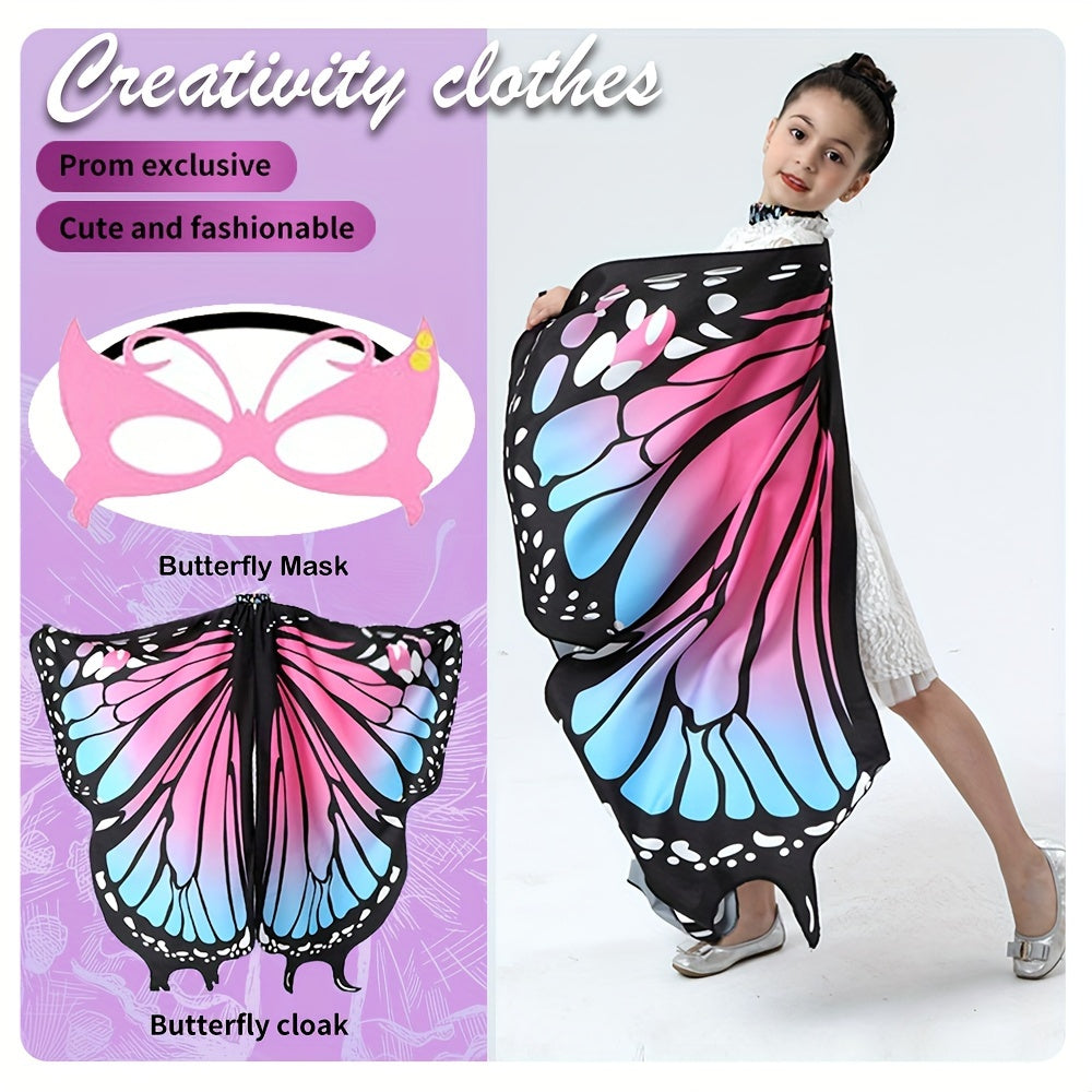 GDBY Butterfly Wings Costume Set for Girls - Party Animal Themed Princess Dress Up Accessories with Black Headband, Made of Machine Washable Polyester and Spandex, Non-Feathered Butterfly Wings Perfect for Birthday Parties and Halloween Costumes