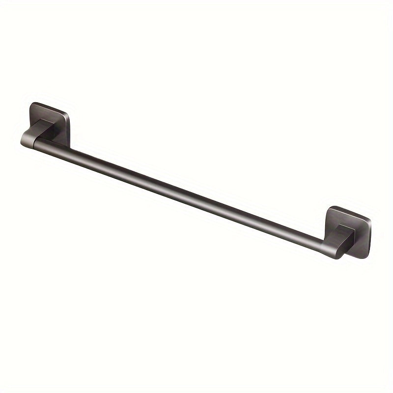 Wall-mounted towel rack for bathroom made of durable space aluminum and plastic. Easy installation with no drilling required. Single rod design for organizing towels.