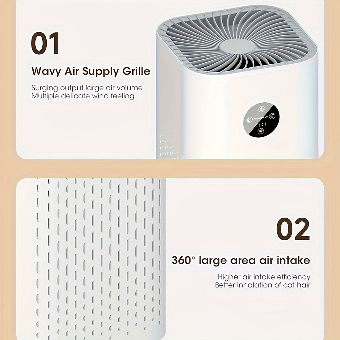 Silent Smart Home Air Purifier with True HEPA Filters, Negative Ion system. Removes Formaldehyde, PM2.5, Second-Hand Smoke, Pollen, and Dust. 4 Wind Speeds, Sleep Mode. Ideal for Office