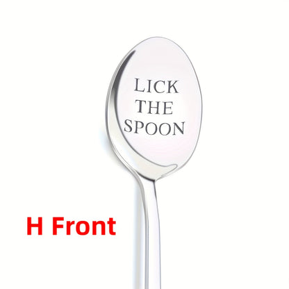 Stainless Steel Spoon with Mirror-Polished Engraving - Perfect for Coffee, Ice Cream, or as a Funny Gift for Birthdays, Weddings, Anniversaries, or Christmas.