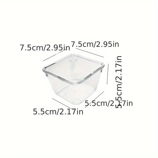 Clear plastic drawer organizers set includes 7-18 pieces in 4 sizes for versatile organization in bathroom, vanity, makeup, bedroom, kitchen, and office.