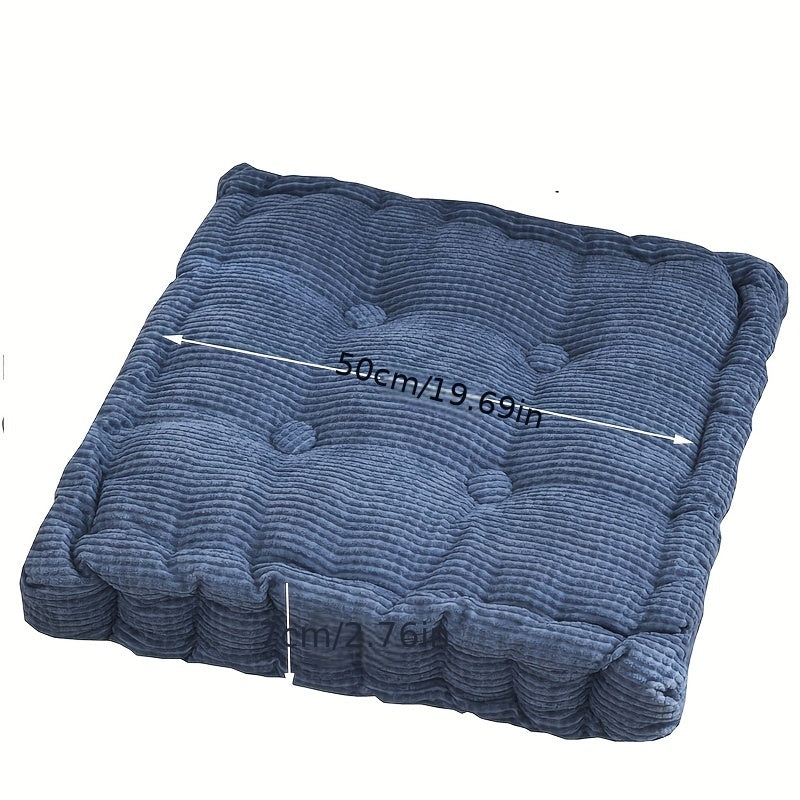 Comfortable meditation floor pillow for adults, tufted thick cushion for home decor in living room, bedroom, or office.