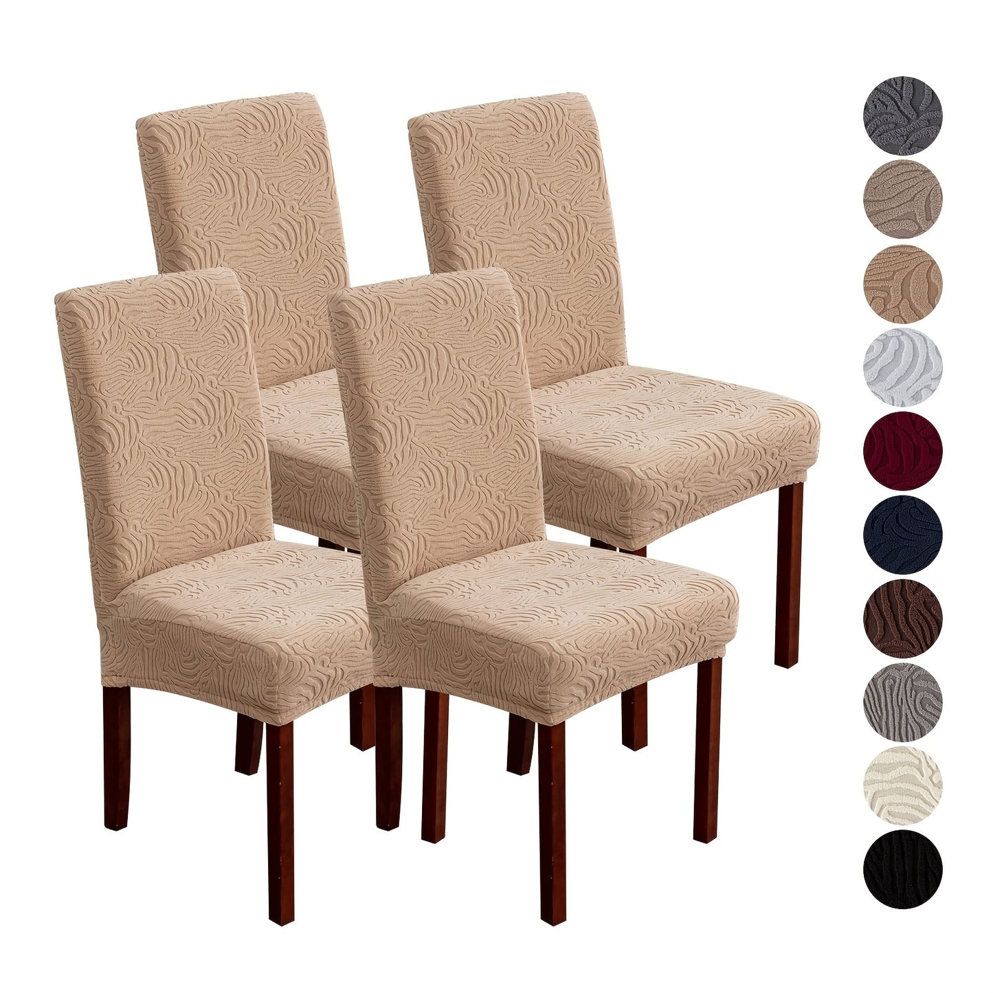 4 pieces of stretch dining chair slipcovers for home decor protection.