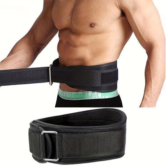 1pc EVA Gym Weightlifting Belt with adjustable waist support and hook-and-loop closure for various fitness activities. Hand wash only.