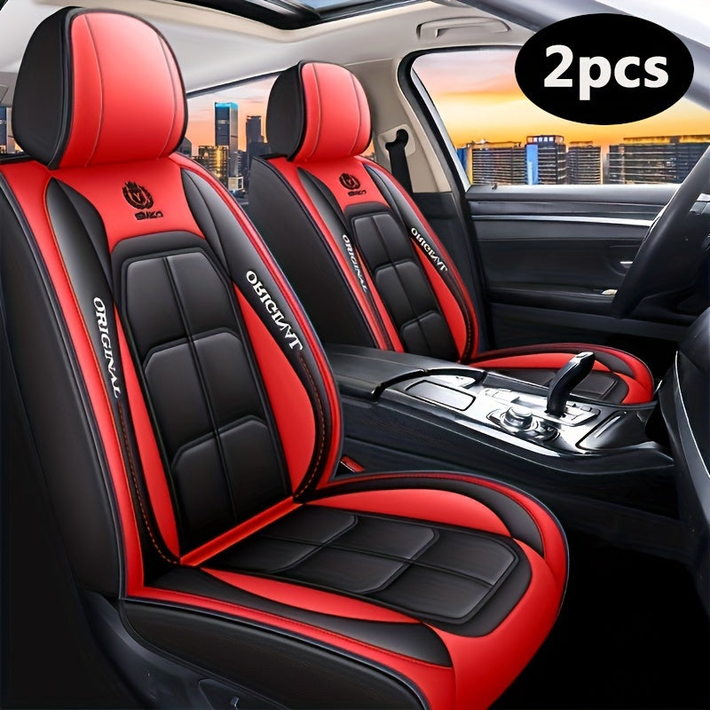 Universal PU Leather Car Seat Covers, Set of 2, Easy to install and maintain, Full protection, Fits most models.