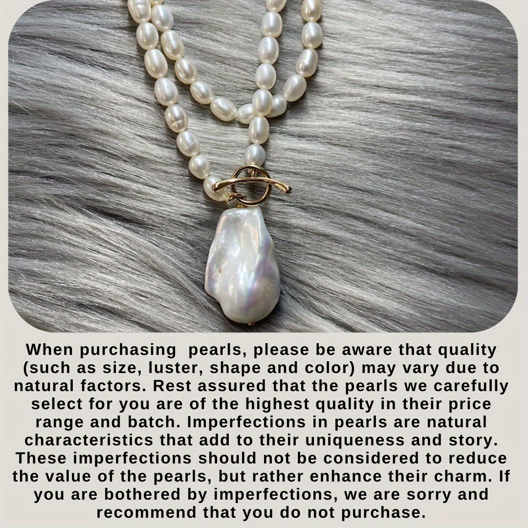 Vintage-inspired Freshwater Baroque Pearl Necklace with OT Clasp, exuding elegance and charm. This timeless piece is perfect for parties and makes a wonderful gift. Comes with a random gift box, ideal for autumn gifting.