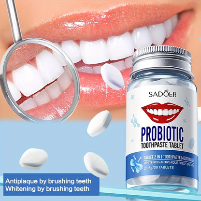 Probiotics Solid Toothpaste, Deeply Cleaning, Fresh Breath, Travel-friendly 28.5g(1.01oz)