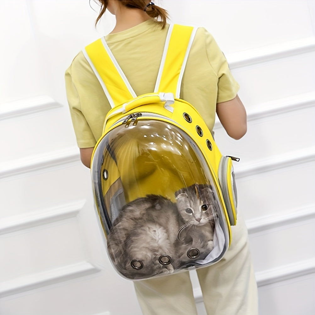 PVC Hard-Sided Pet Carrier Backpack for Cats and Small Animals