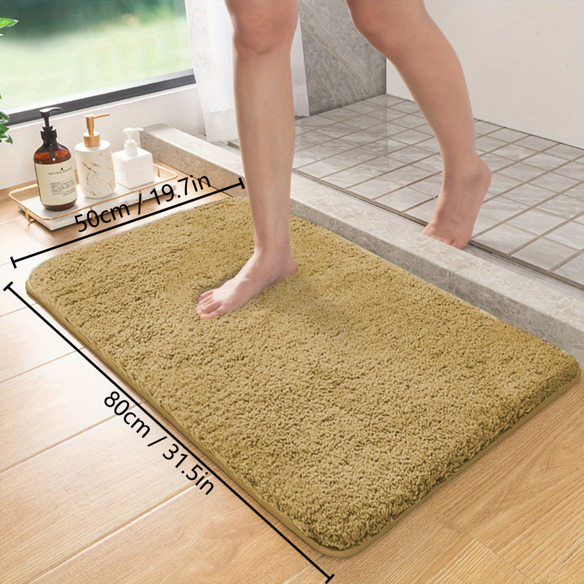 Thick Lamb Velvet Bath Mat with Ultra-Soft Feel - Highly Absorbent, Anti-Slip, and Stain-Resistant Rug for Home Entryway