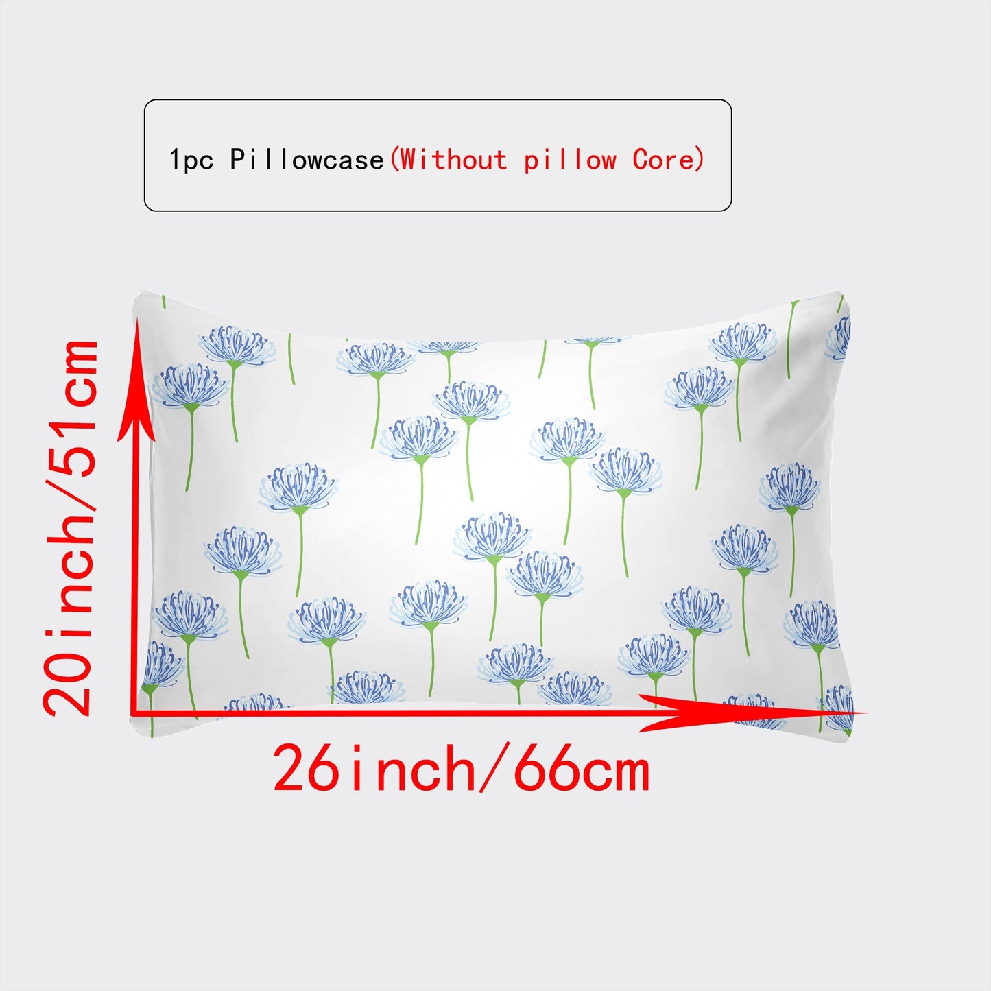 Luxurious Pillowcase with Envelope Closure - Available in Various Sizes (30x50cm to 50x75cm) - Stylish Designs in White, Gray Plaid, Red Plaid, Green Botanicals, Leopard Print, and Geometric Patterns - Suitable for Every Season, Great for Home Decor Gifts