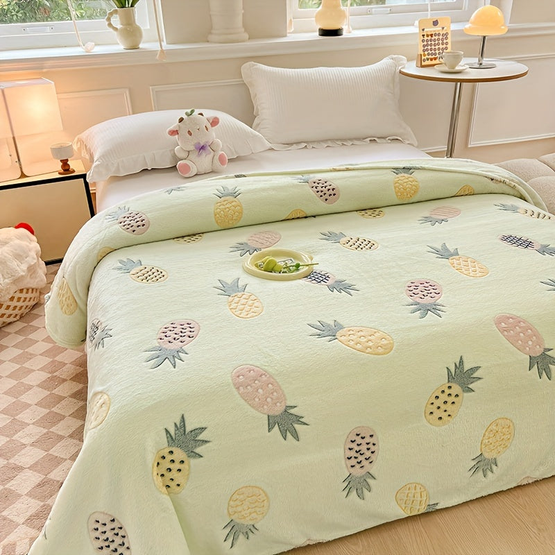 Soft coral fleece throw blanket that is suitable for all seasons. Can be easily washed in the machine and is versatile enough to be used on the bed, sofa, at the office, or as a gift.