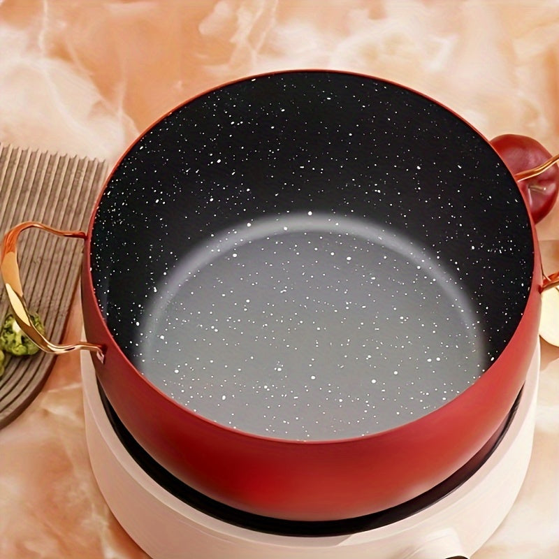 Versatile Soup Pot with Lid, Non-Stick Coating - Suitable for Gas and Induction Cooking, Great for Home or Restaurant