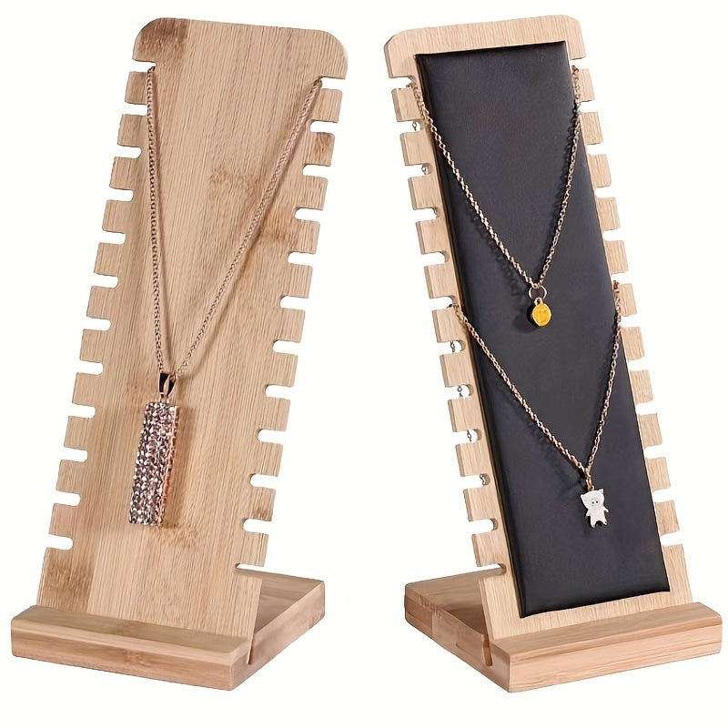 12-slot necklace holder made of natural materials for storing and displaying necklaces, bracelets, and pendants. Suitable for jewelry stores and home storage. Easy to install with a dismountable design. Comes with a 12-slot jewelry display rack.