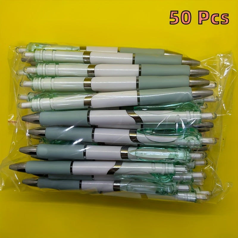 Retractable medium point plastic pen for school, office, home, writing, business notes, memos, drawing, and sketching