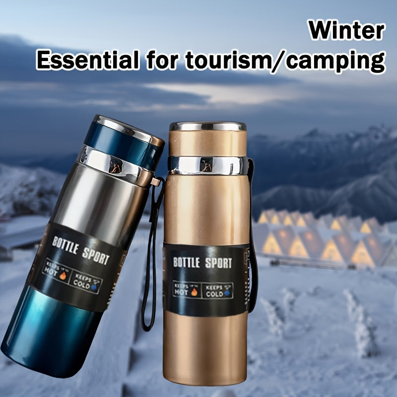 Premium 316 Stainless Vacuum Insulated Water Bottle - 800ml/27oz. Traditional Chinese gift drinkware keeps beverages cold for 24 hours and warm for 10 hours. Portable for camping, hiking, driving, and car travel. PVC-free with seal feature for climbing.