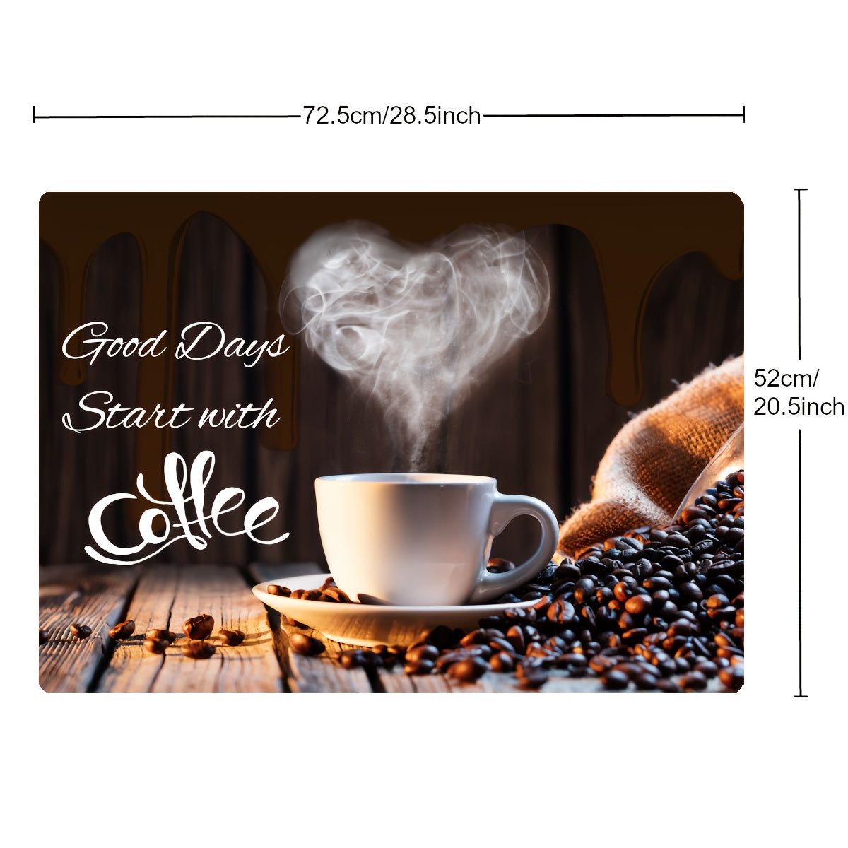 Upgrade your kitchen with this coffee-themed stove top protector! Measuring 28.5x20.5 inches (72.5x52cm), this extra large mat is made of diatom mud material that is non-skid and water-resistant. Perfect for use with electric stoves, coffee machines