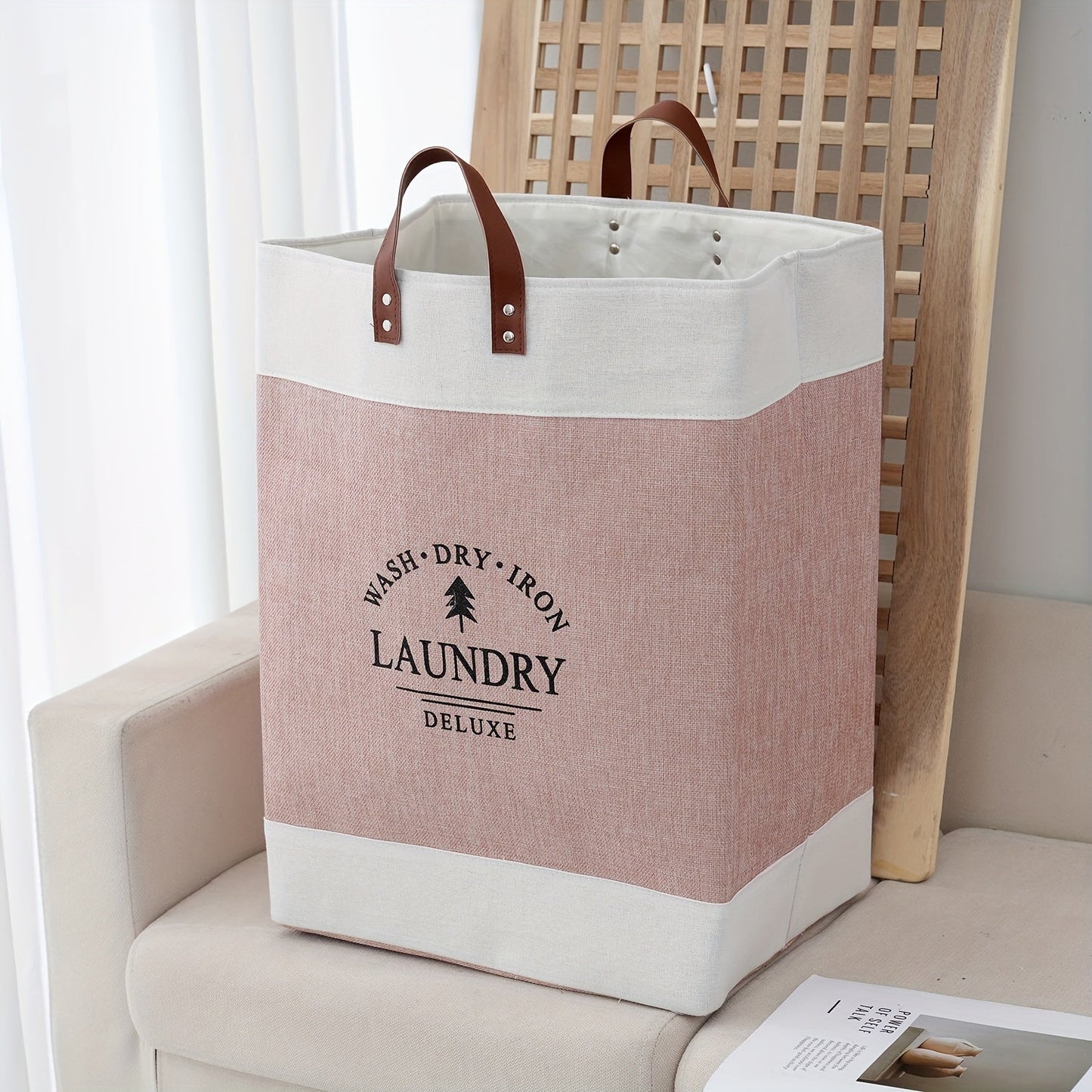 Contemporary Rectangular Laundry Basket with Convenient Handles - Perfect for Bathrooms and Organizing Clothes