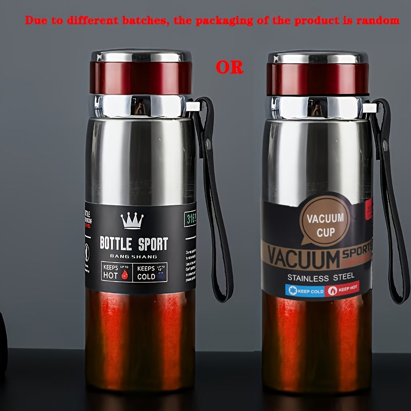 Premium 316 Stainless Vacuum Insulated Water Bottle - 800ml/27oz. Traditional Chinese gift drinkware keeps beverages cold for 24 hours and warm for 10 hours. Portable for camping, hiking, driving, and car travel. PVC-free with seal feature for climbing.