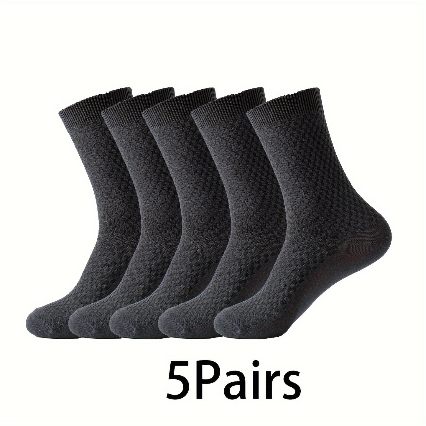 Men's bamboo fiber crew socks, anti odor & sweat absorption, comfortable, breathable, elastic sport socks for all seasons