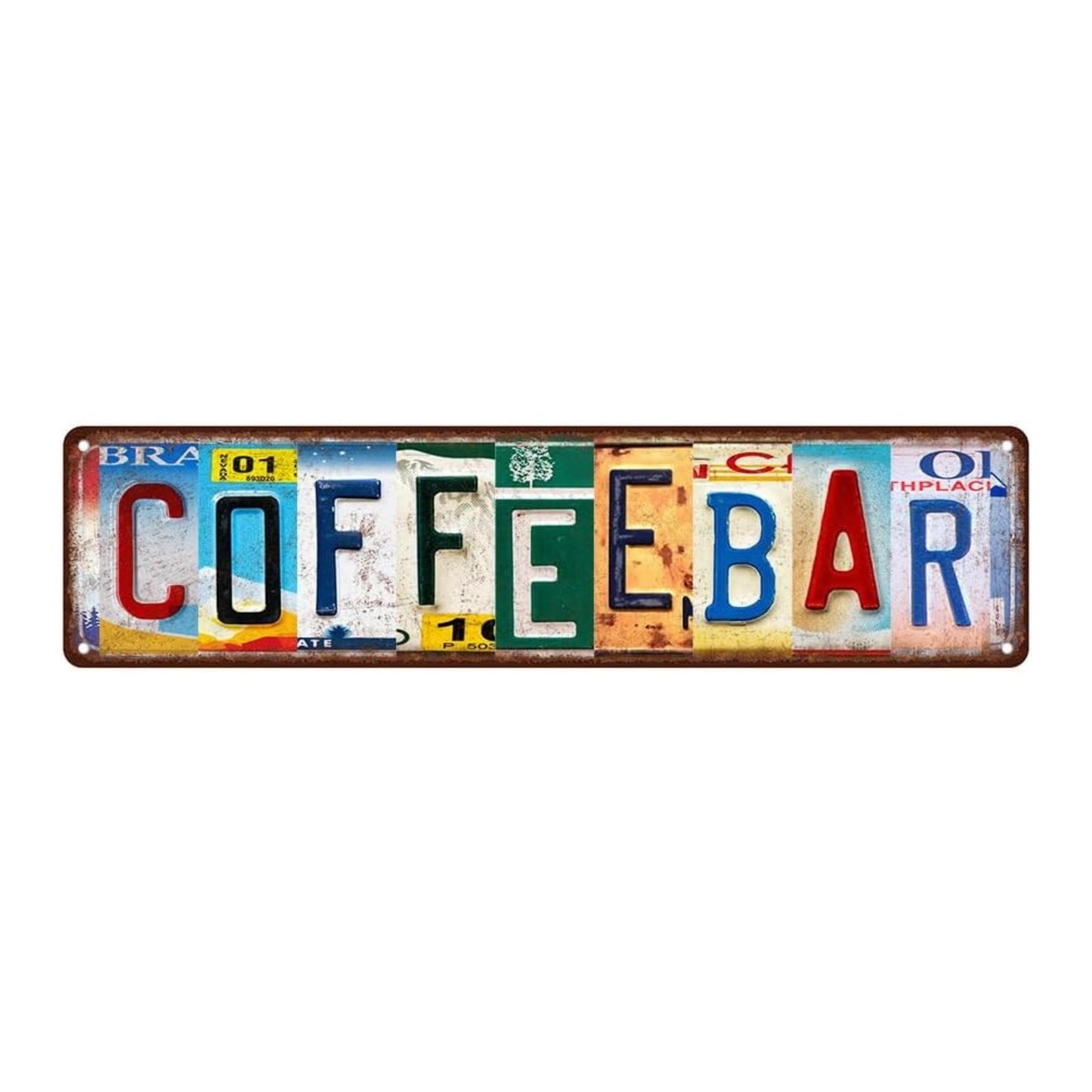 Coffee Bar Metal Tin Sign, Novelty Street Sign for Home Decor, Size: 15.75"x3.94" (40x10cm)