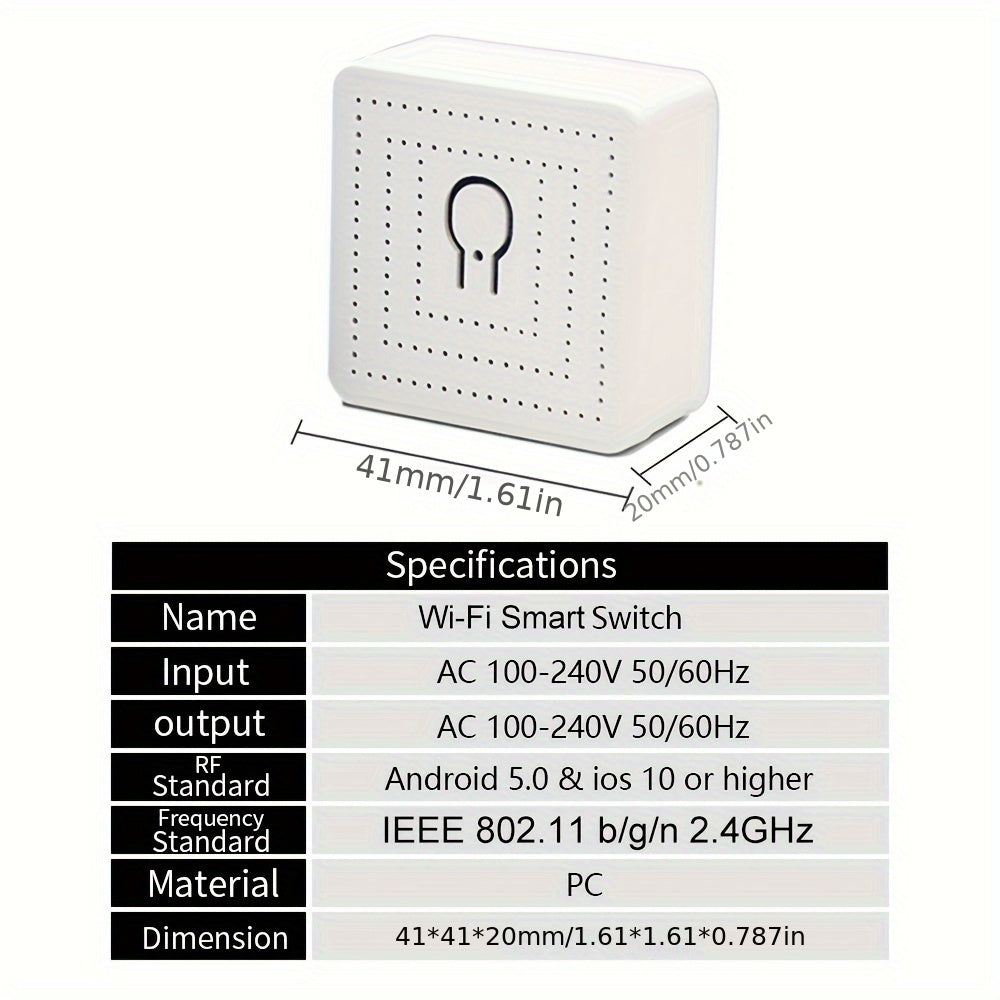 Compact 16A Wifi Smart Switch works with Alexa and Google Home for remote control, voice control, DIY mode, delay function, LAN control without hub, 2-way circuit breaker, and Ewelink home